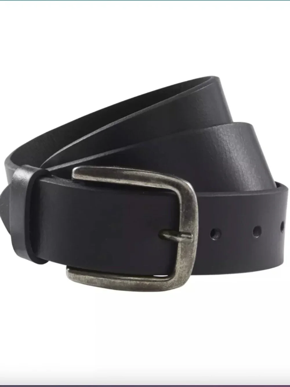 L.L. Bean Black Men's 1912 Jean Belt 100% Genuine Leather size 36